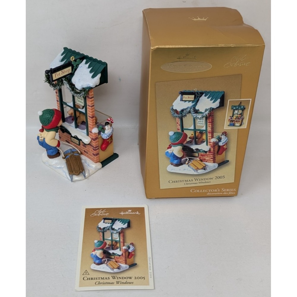 Hallmark Keepsake‎ Ornament Club Exclusive Christmas Window 2005 with Card VTG